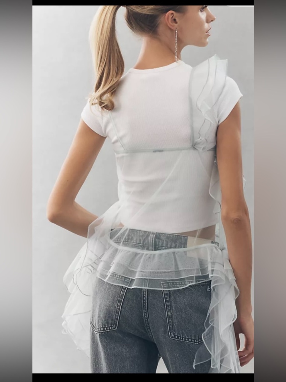 Anthropologie BL-NK Sleeveless Ruffle Top.